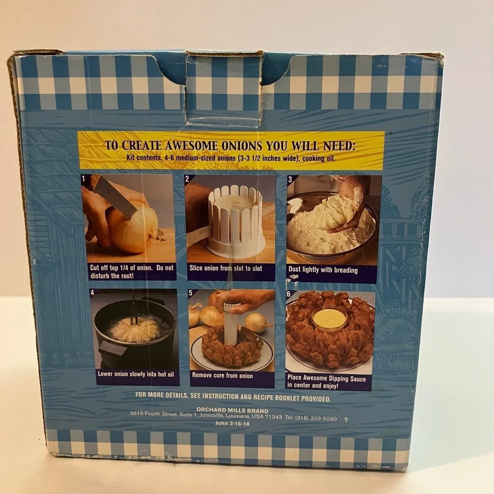 The Onion Gourmet Onion Blossom Maker w/ Recipe Booklet VTG New 1998 Ontel